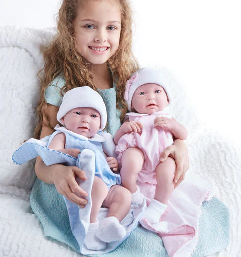 Original Handcrafted in Spain La Newborn All-Vinyl Real Boy Baby Doll-Blue Bubble Suit & Blanket