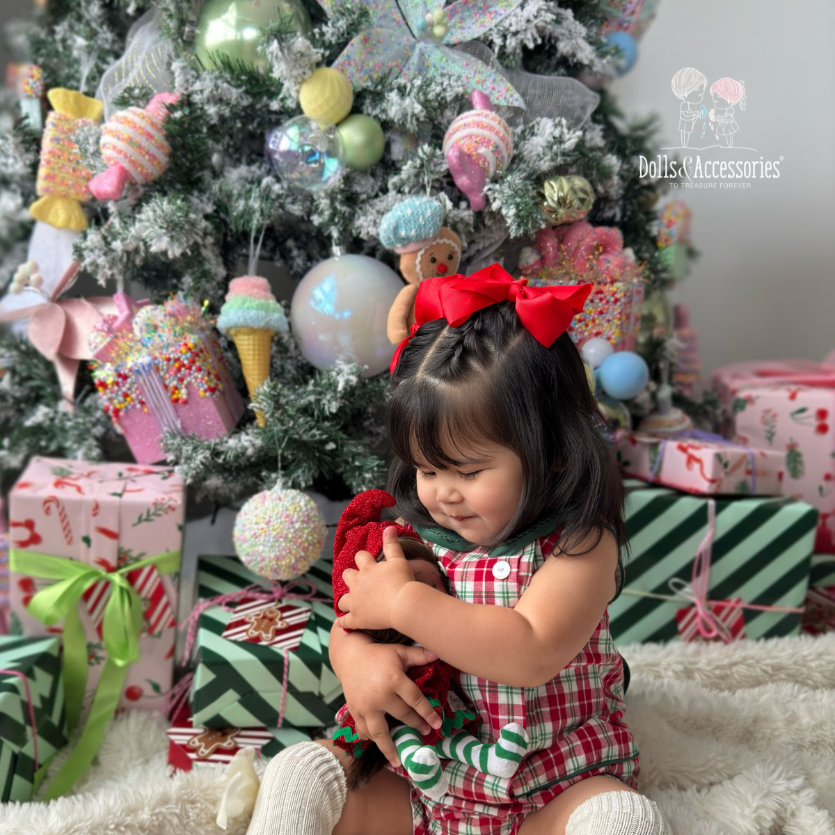 Handcrafted Collectible Little Mia Christmas Chocolate Pudding Doll by Nines D&