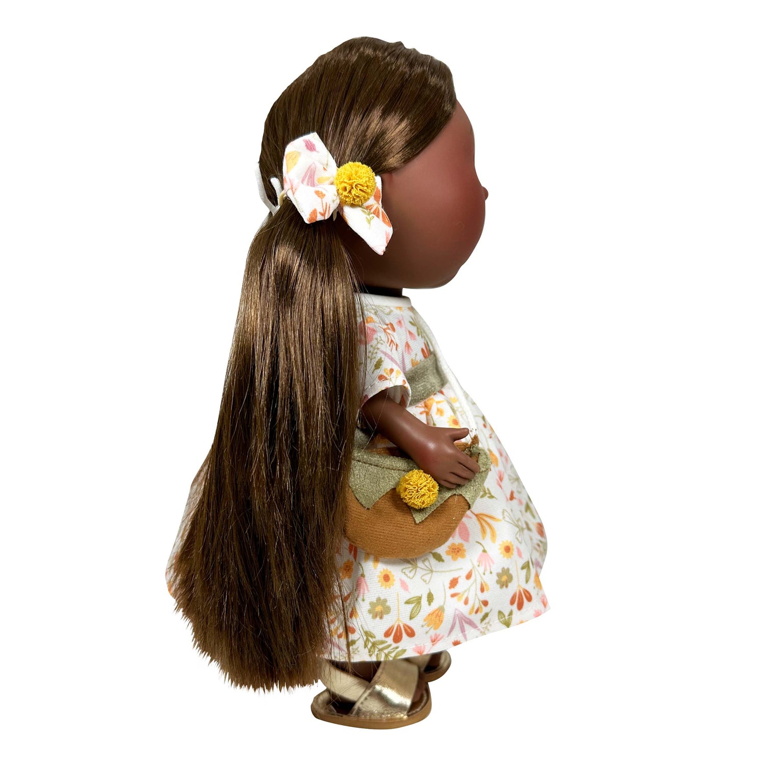 Handcrafted Collectible Little Mia Autumn Picnic African Doll by Nines D&