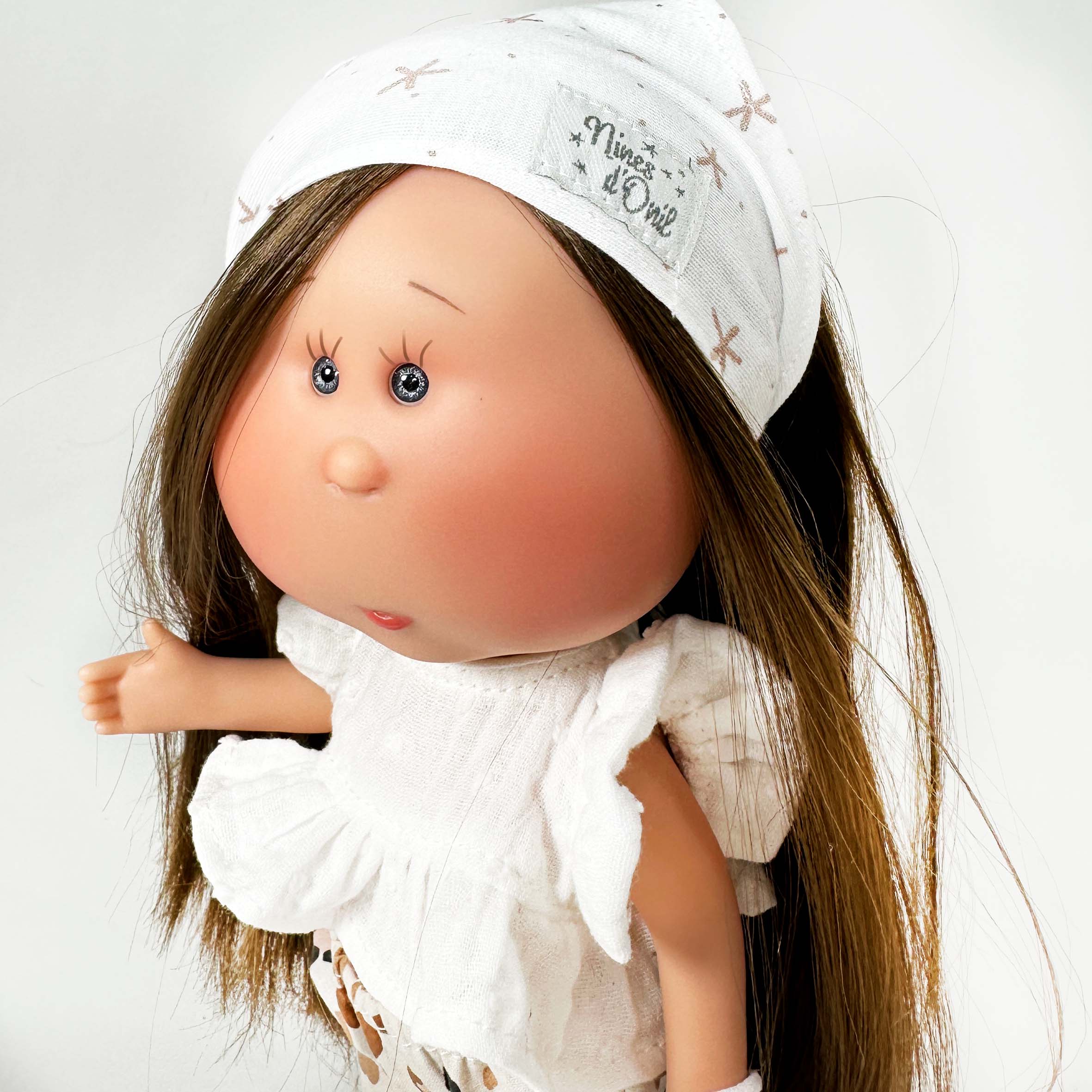 Handcrafted Collectible Mia Sophia Print Doll with Puppy by Nines D&