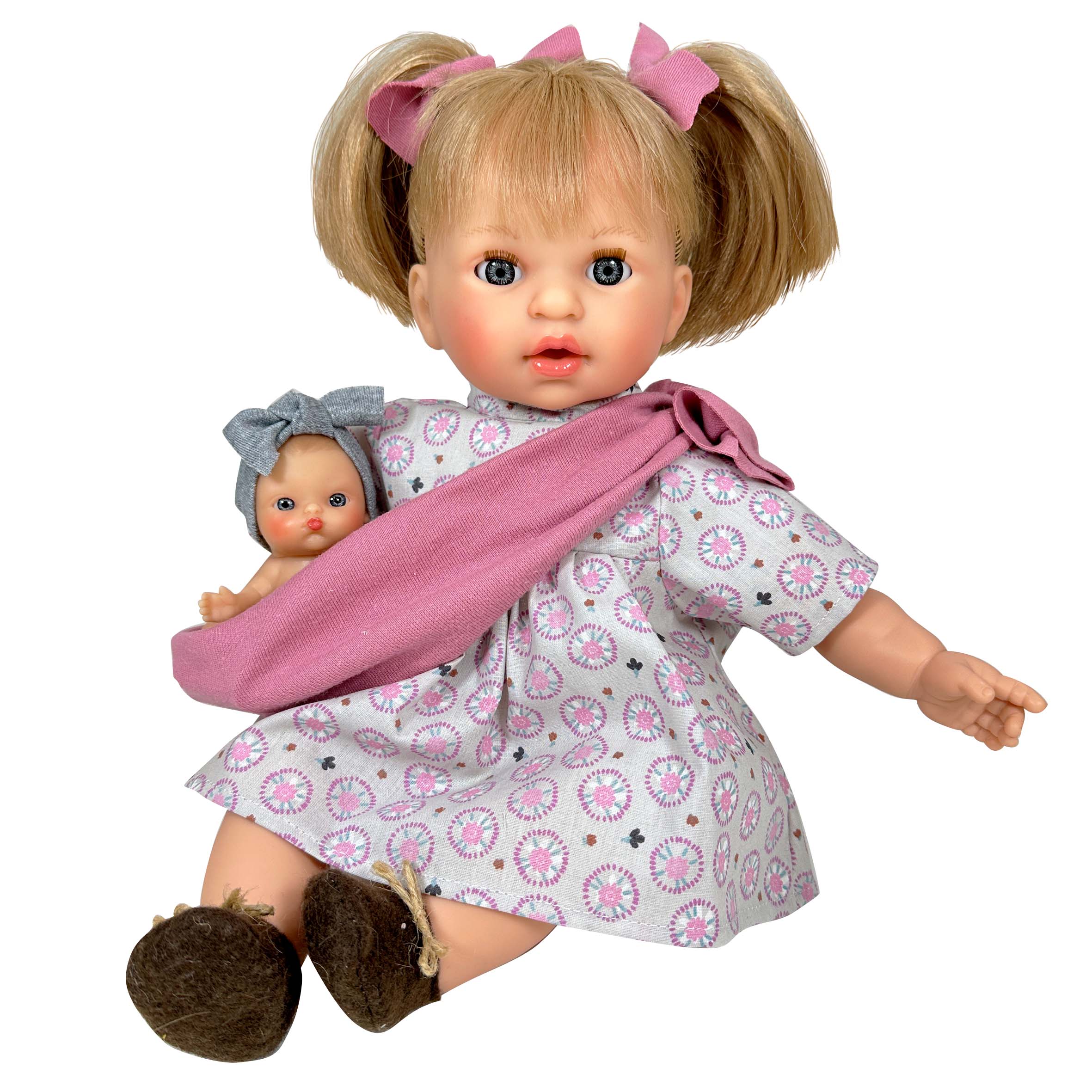 Handcrafted Baby Doll Blonde Alex with Baby by Nines d&