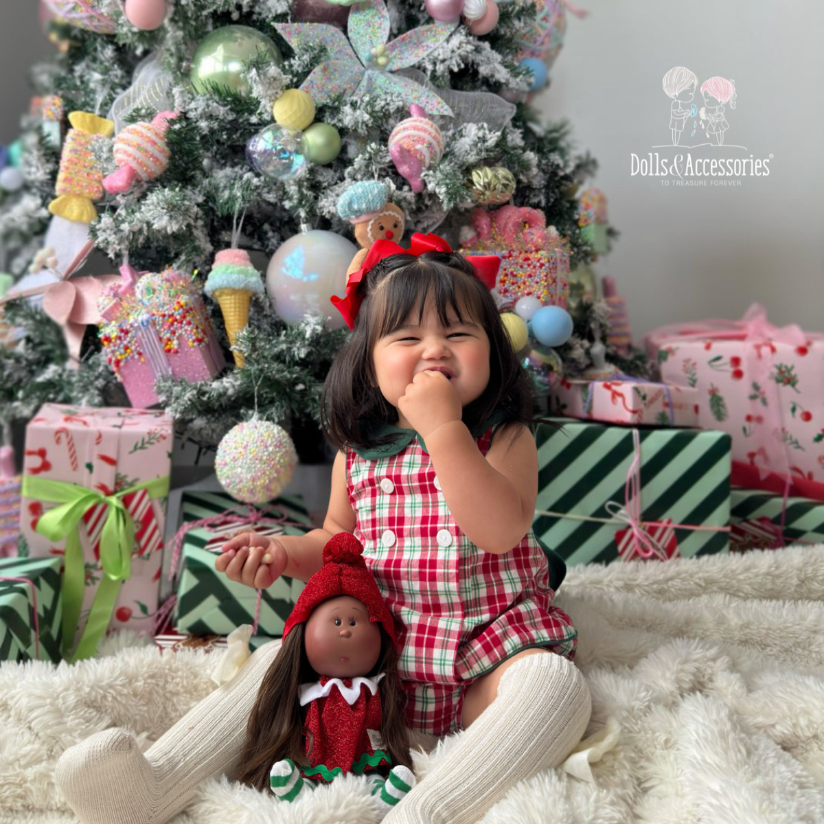 Handcrafted Collectible Little Mia Christmas Chocolate Pudding Doll by Nines D&