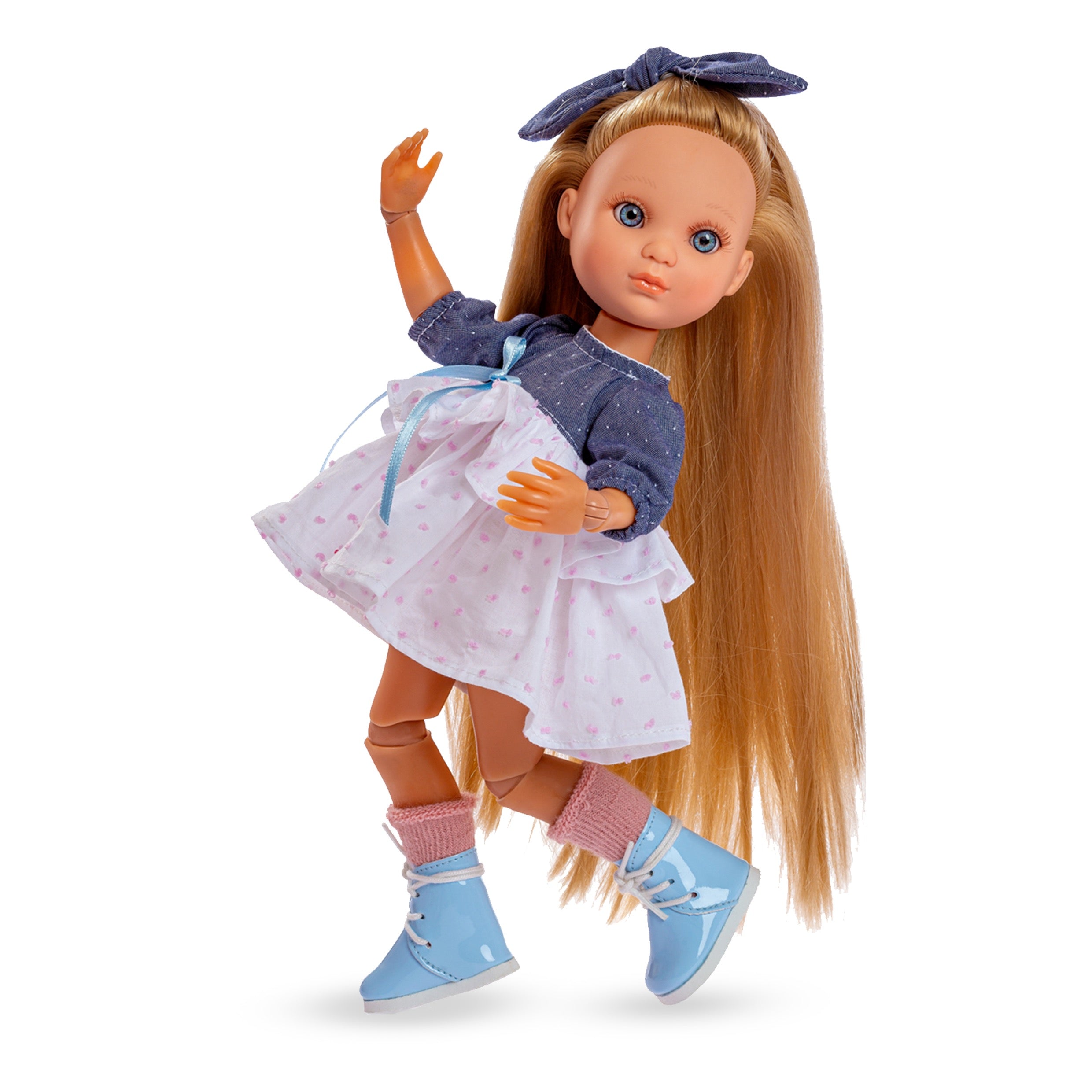 Luxury Doll Eva (articulated)- White and grey dress – Dolls and Accessories Luxury Doll Eva (articulated)- White and grey dress – Dolls and Accessories