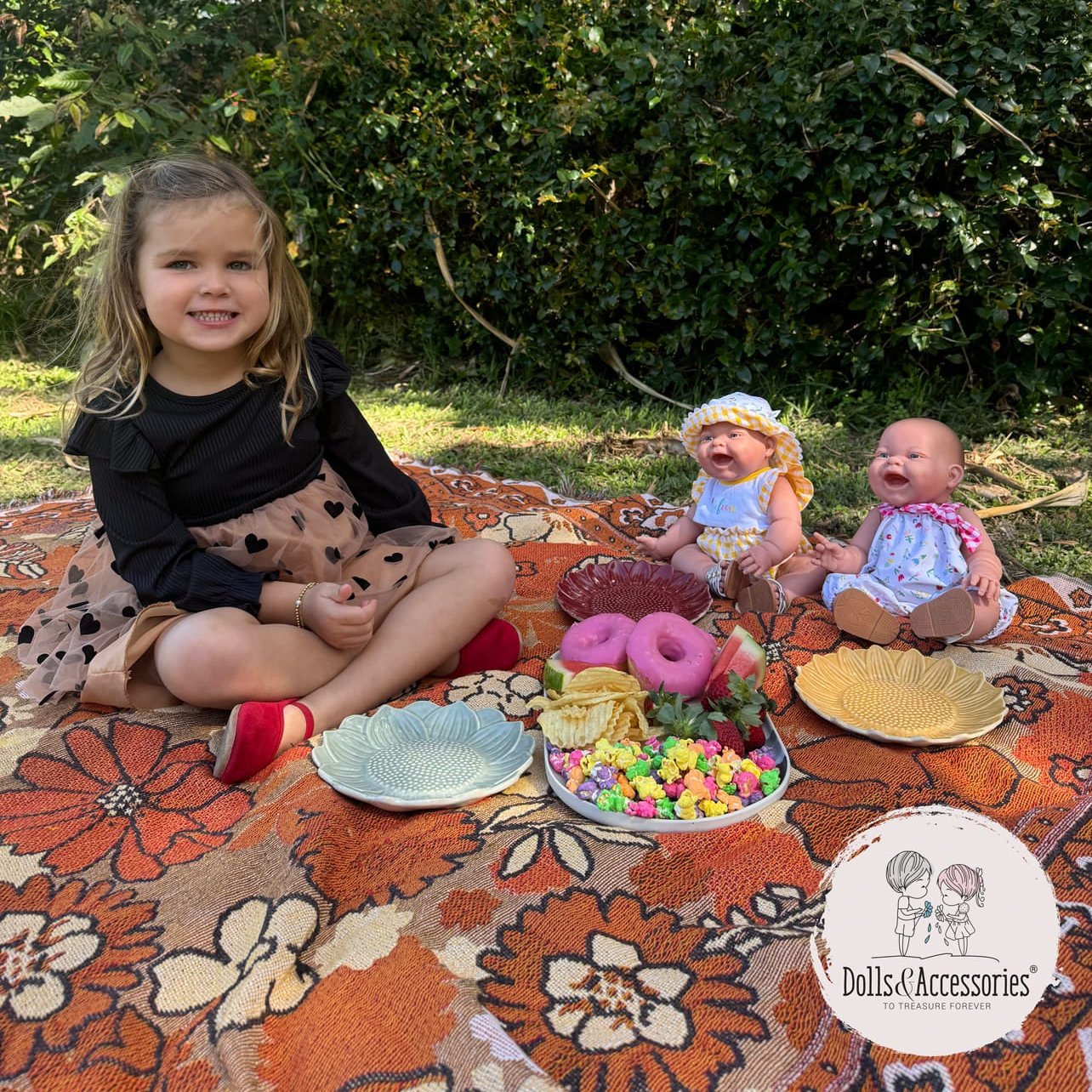 Original Handcrafted in Spain Lola Baby Doll - Spring Picnic