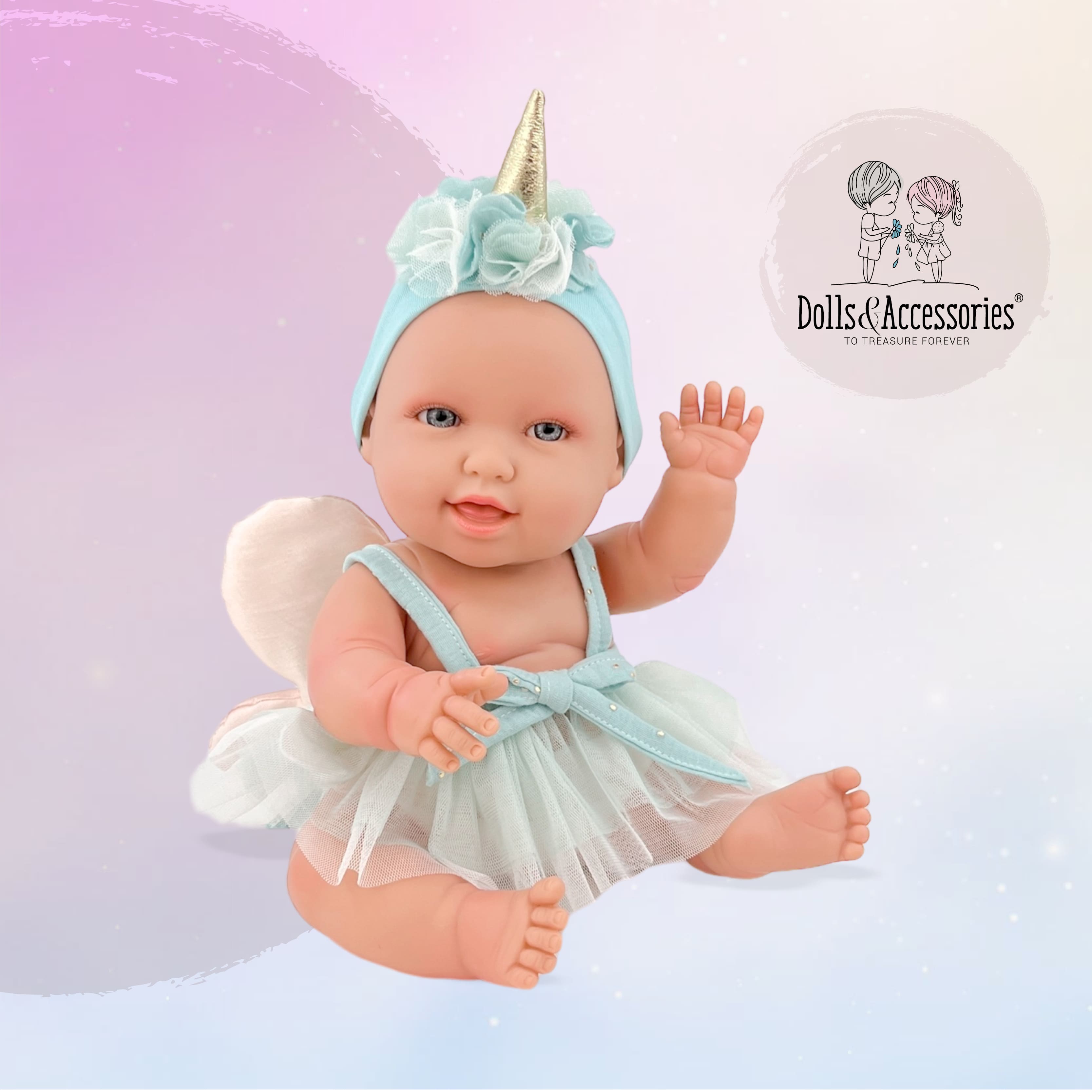 Andrea Baby Doll Unicorn Blue - Main Image