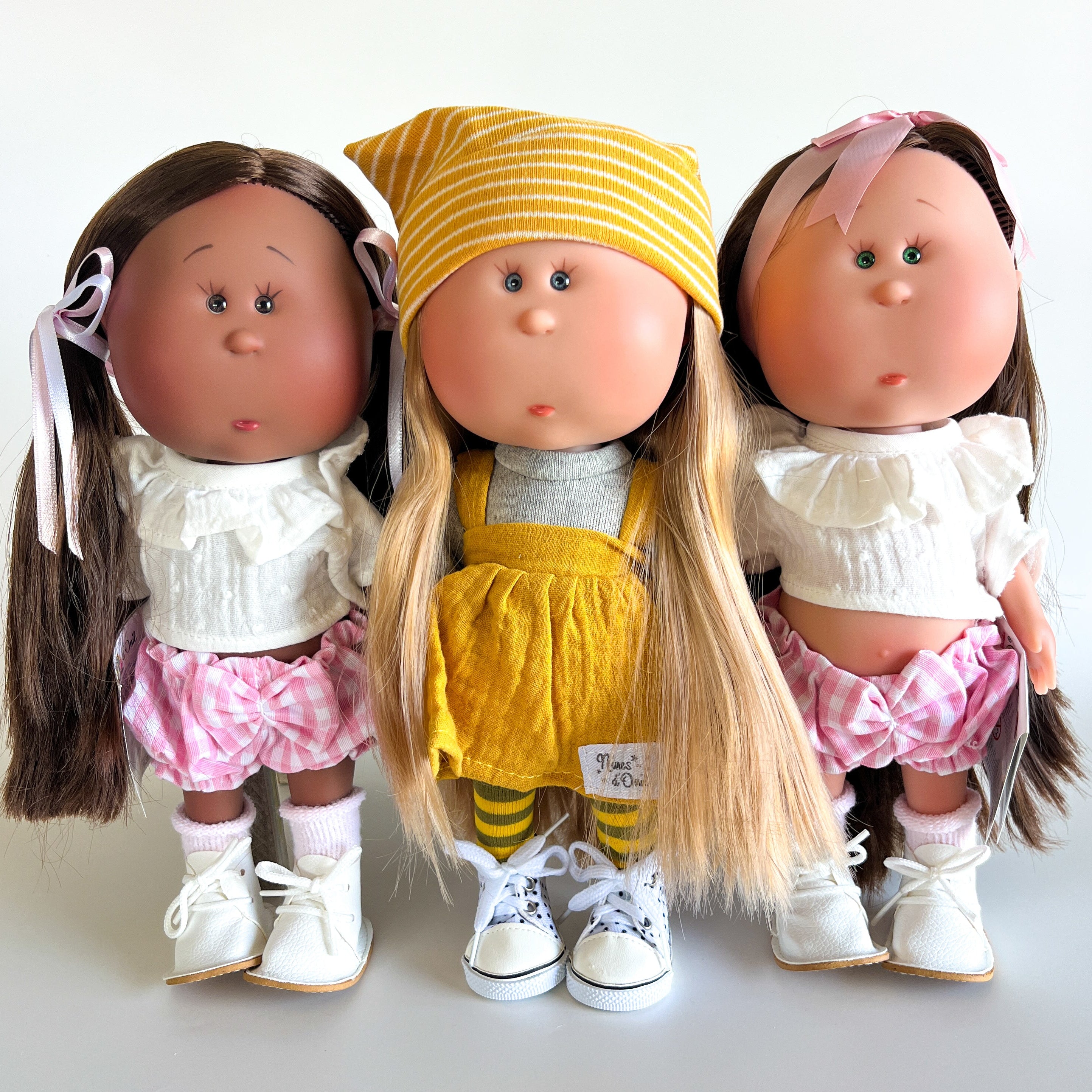 Handcrafted Collectible Mia Pink Vichy African Doll by Nines D&