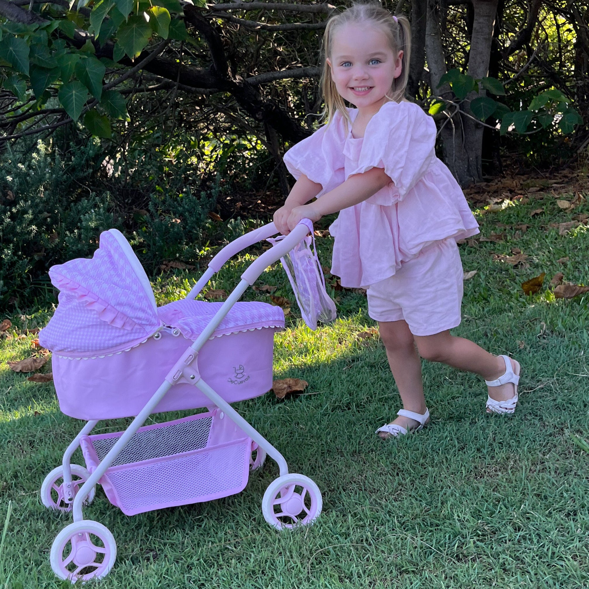 DeCuevas Toys Sophie Foldable Doll Pram with Parasol