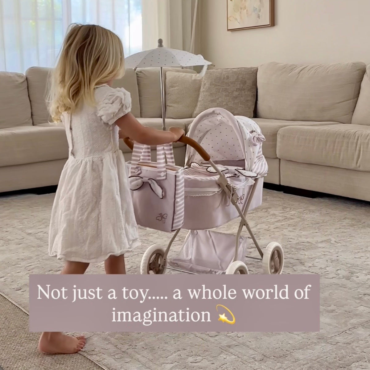 DeCuevas Toys Verona Folding Doll Pram with Parasol