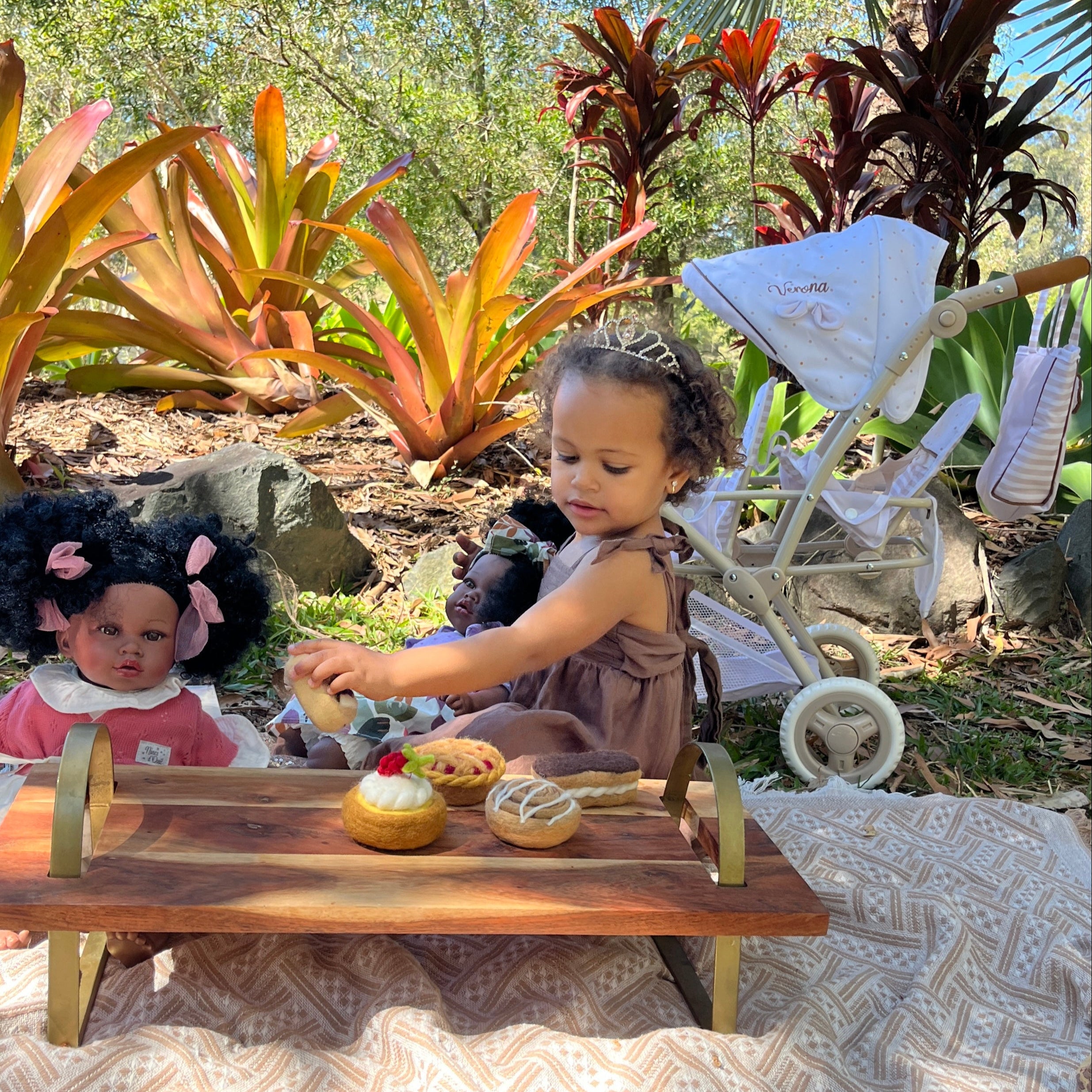 Handcrafted Alika Doll with Baby (3720) by Nines d&
