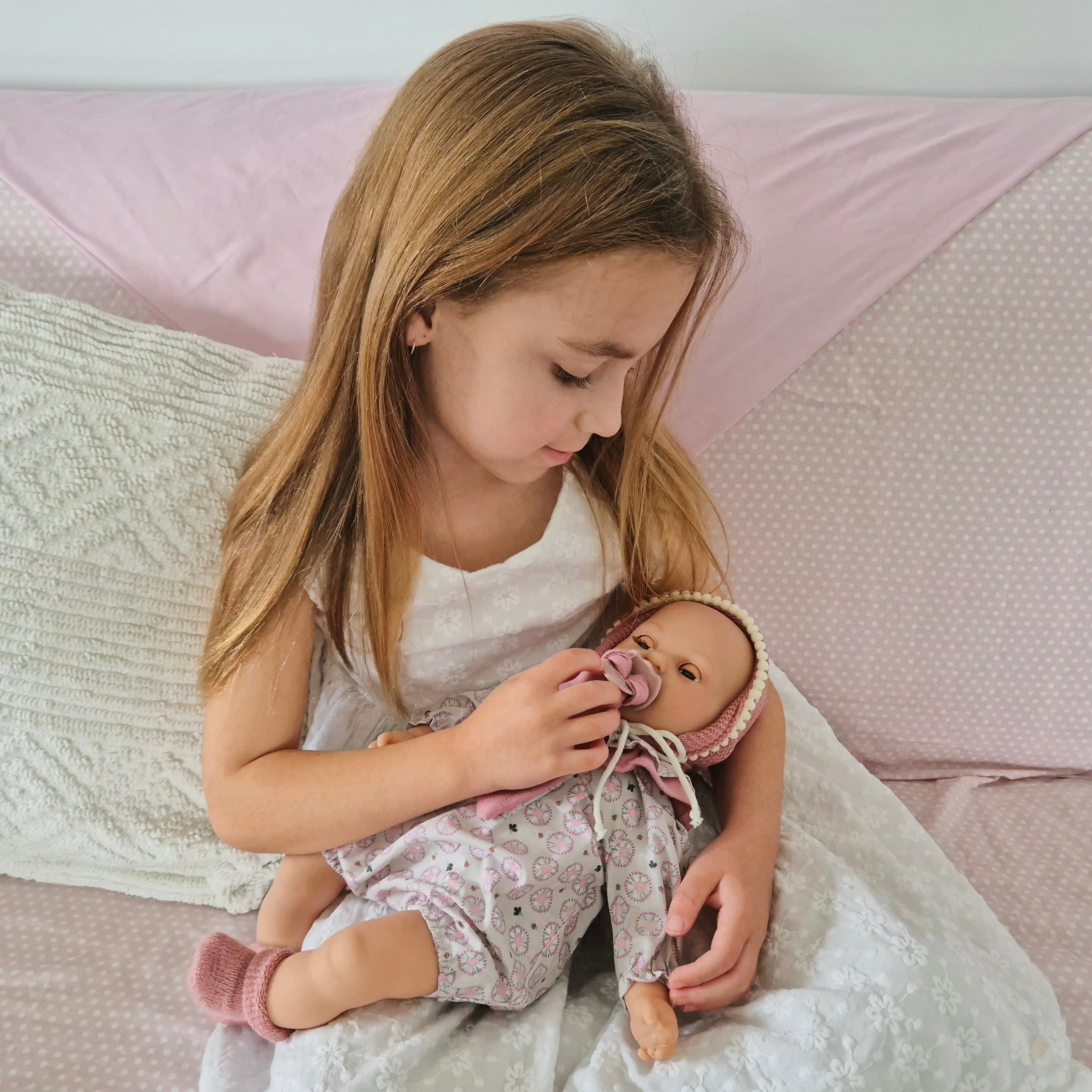 Handcrafted Baby Doll Alex Pompon Mauve by Nines d&