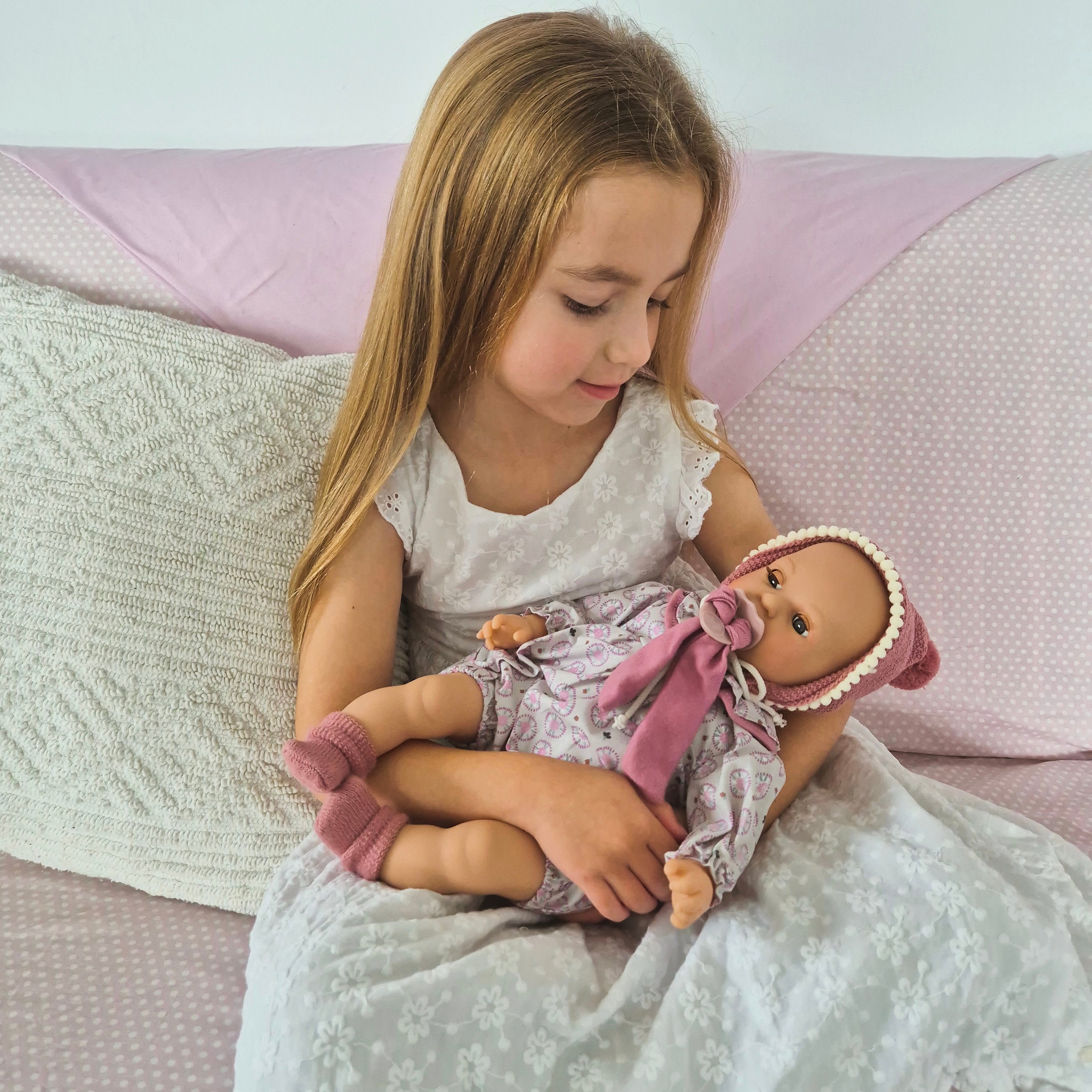 Handcrafted Baby Doll Alex Pompon Mauve by Nines d&
