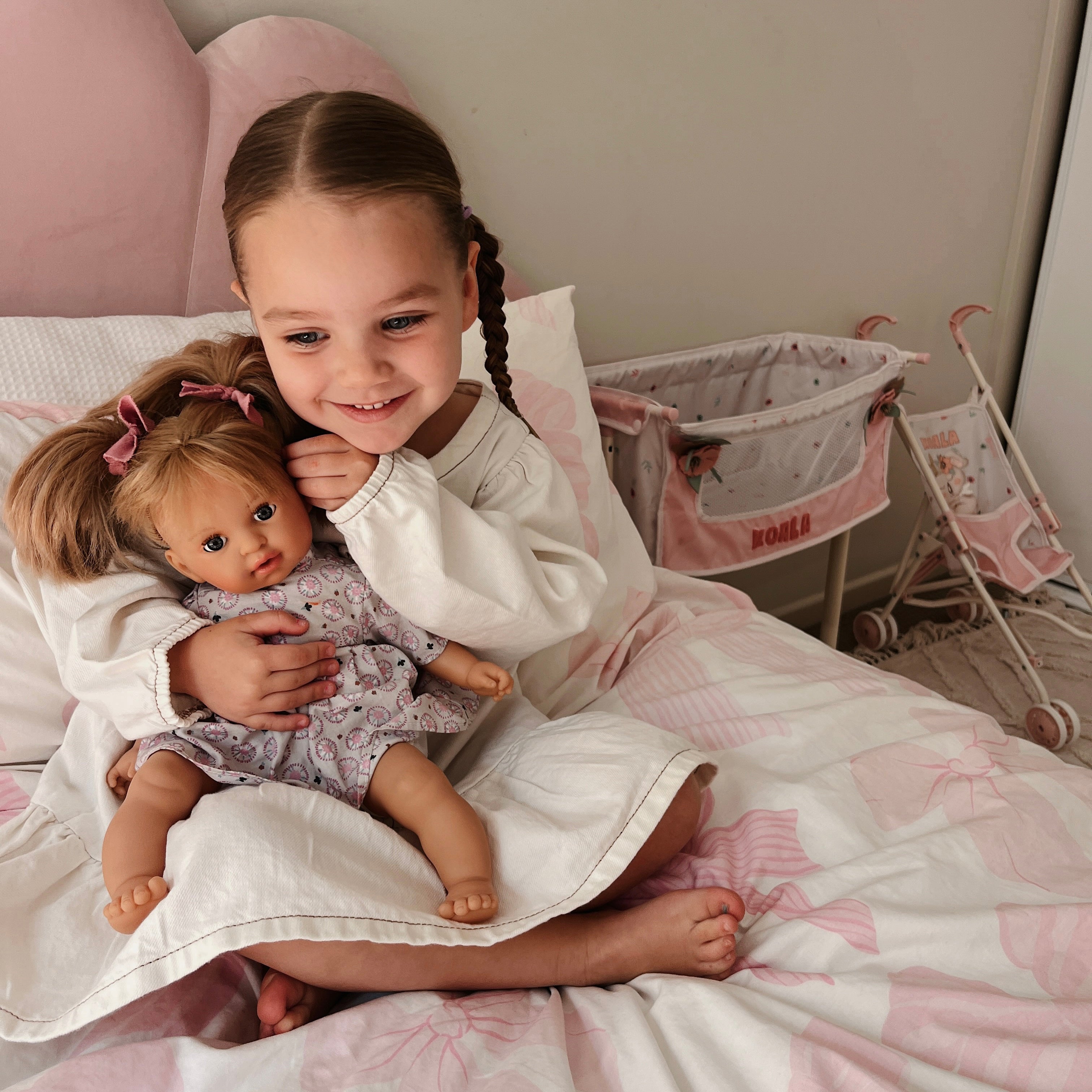 Handcrafted Baby Doll Blonde Alex with Baby by Nines d&