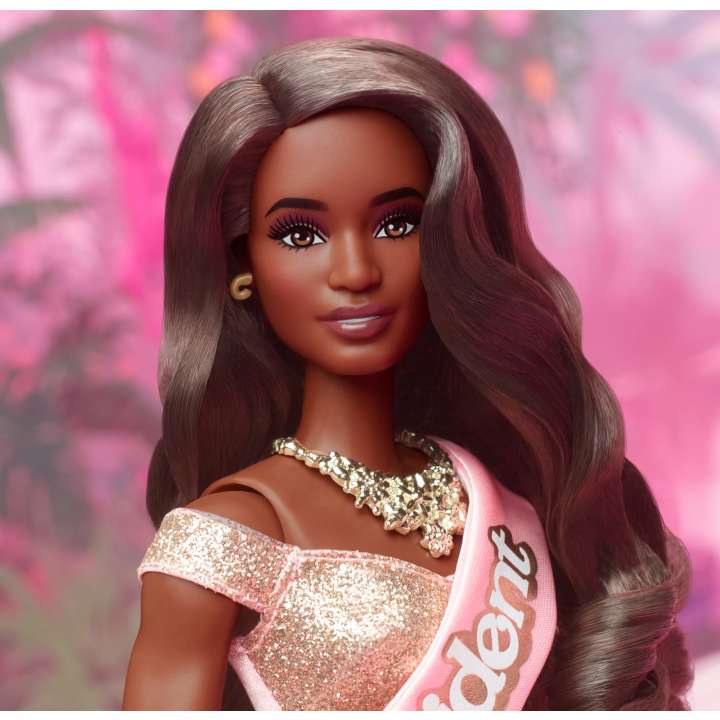 Barbie the Movie Collectible Doll, President Barbie In Pink And Gold Dress
