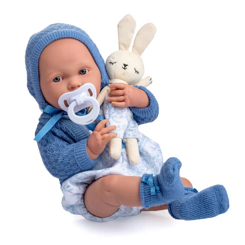 La Newborn ROYAL Collection All-Vinyl Real Boy Baby Doll Blue Gift Set