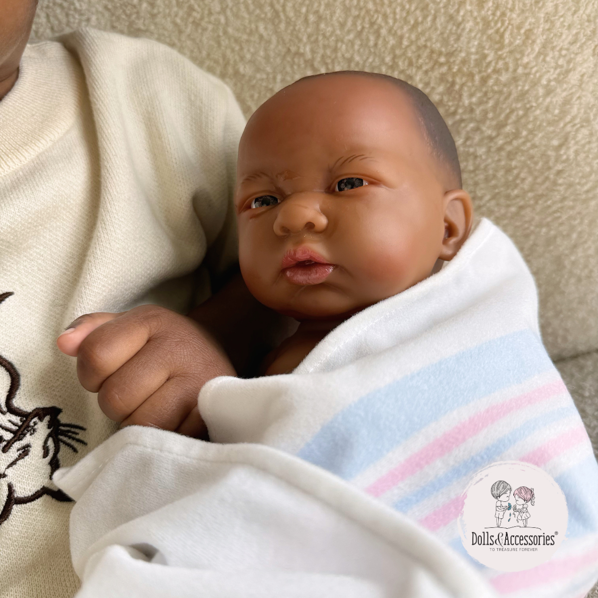 La Newborn Baby Doll African &quot;First Day&quot; Real Boy