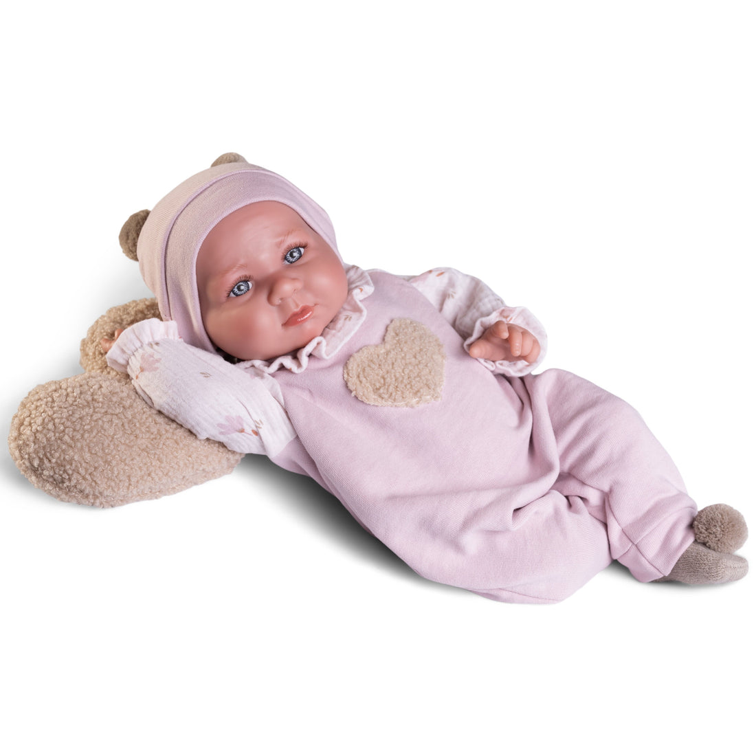 Reborn Doll Lucha with Heart Cushion by Antonio Juan