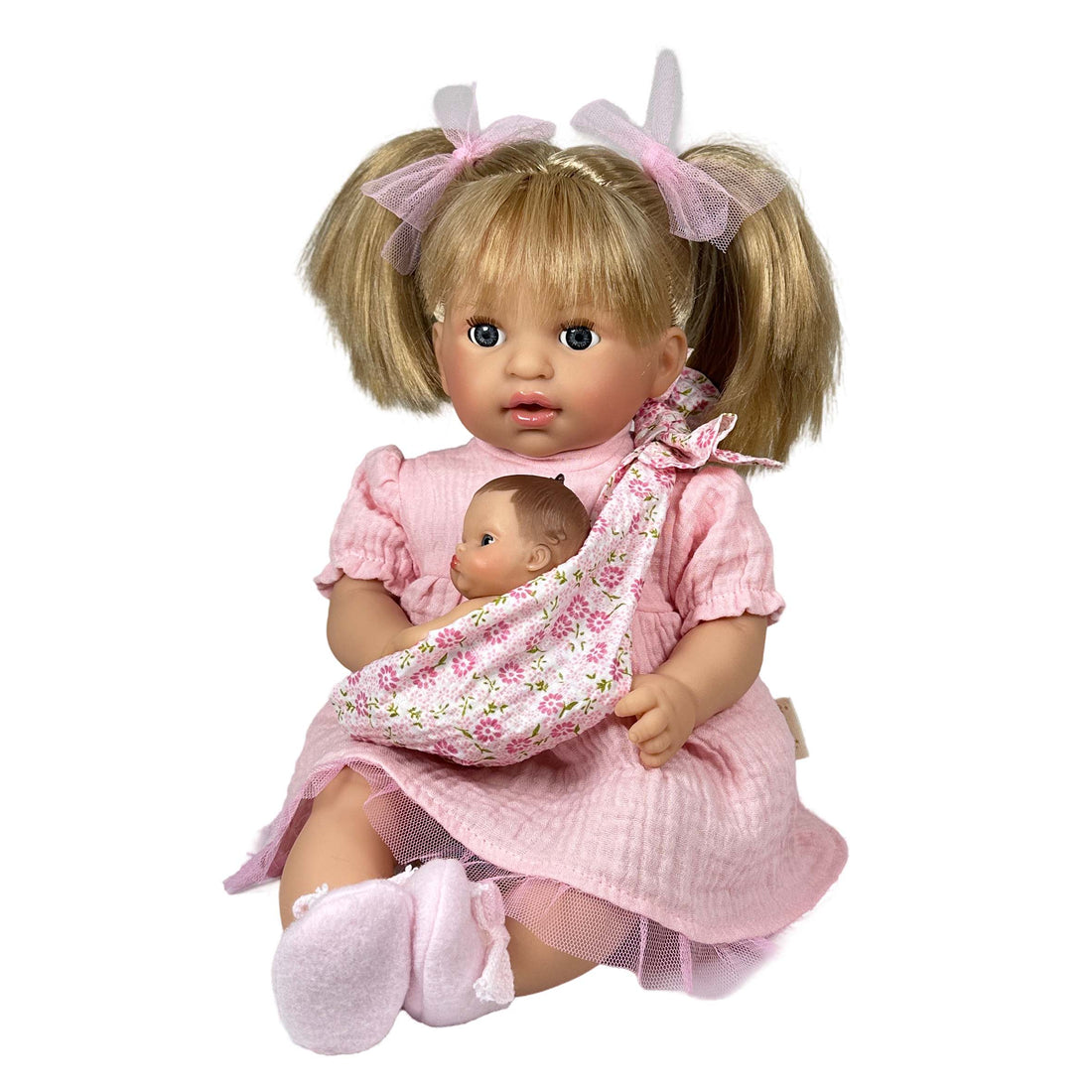 Handcrafted Baby Doll Blonde Alex with Baby by Nines d&