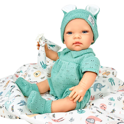 Handcrafted Rubi Wool Green Doll by Nines D&