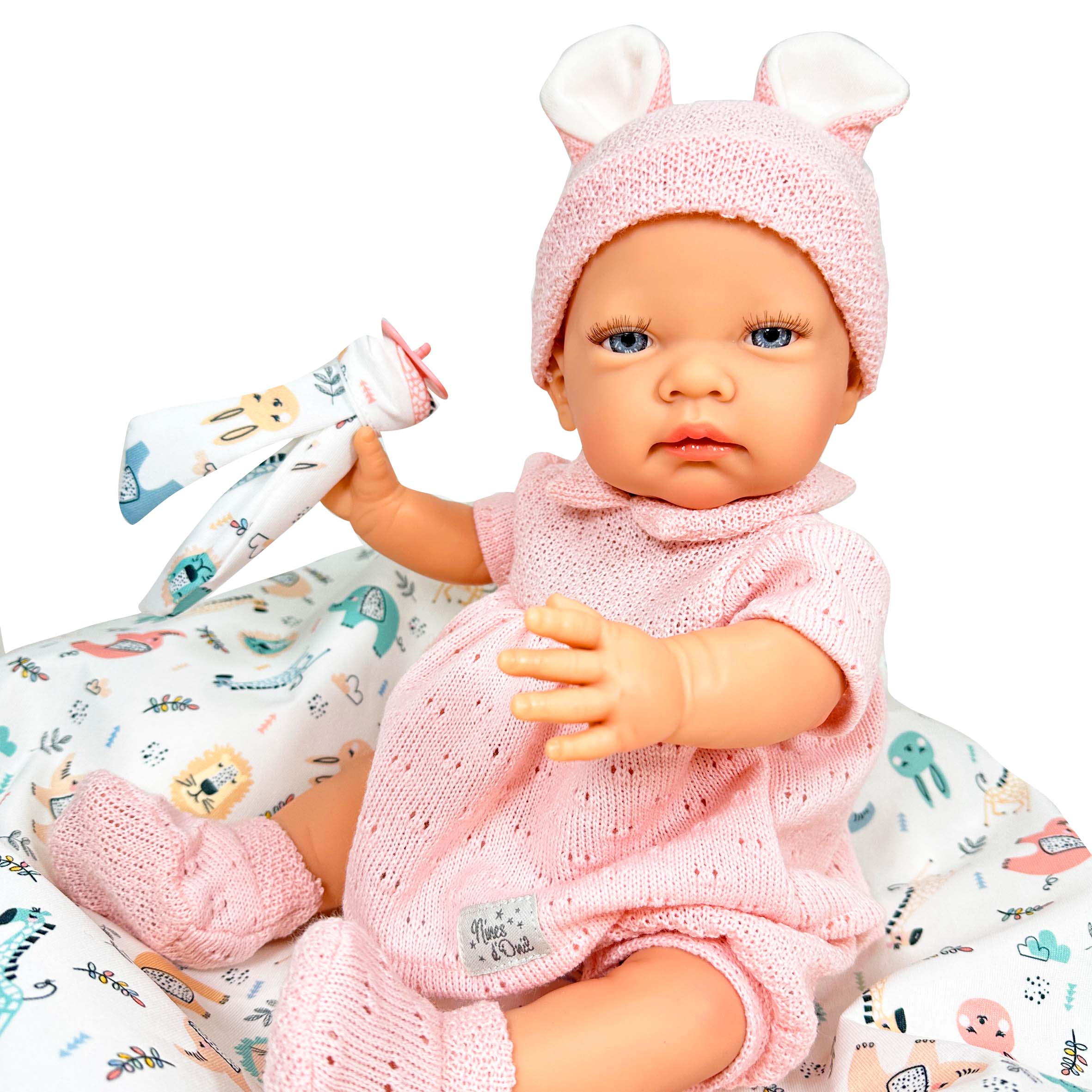 Handcrafted Rubi Wool Pink Doll by Nines D&