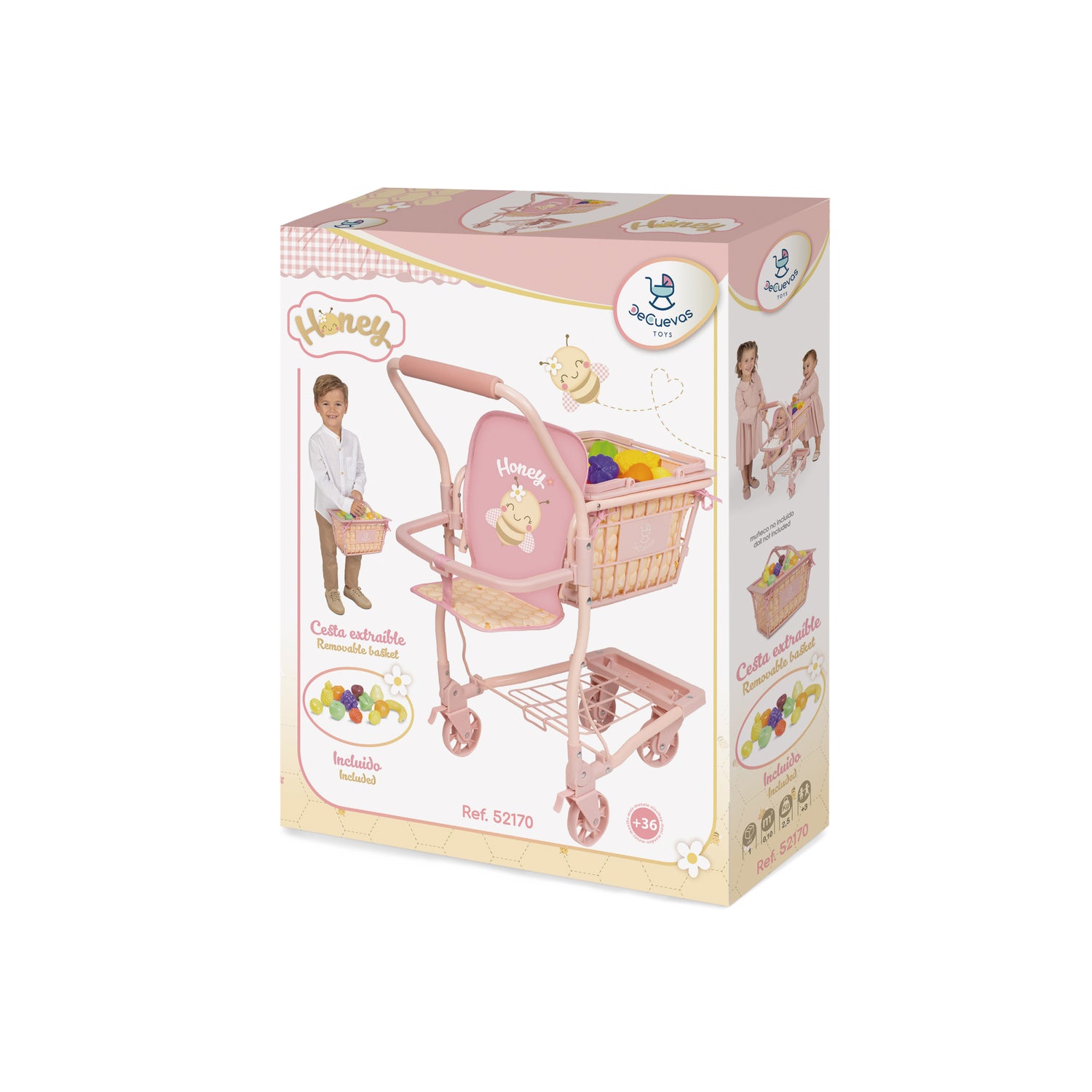 DeCuevas Toys Honey Supermarket Trolley with Accessories and Baby Carrier