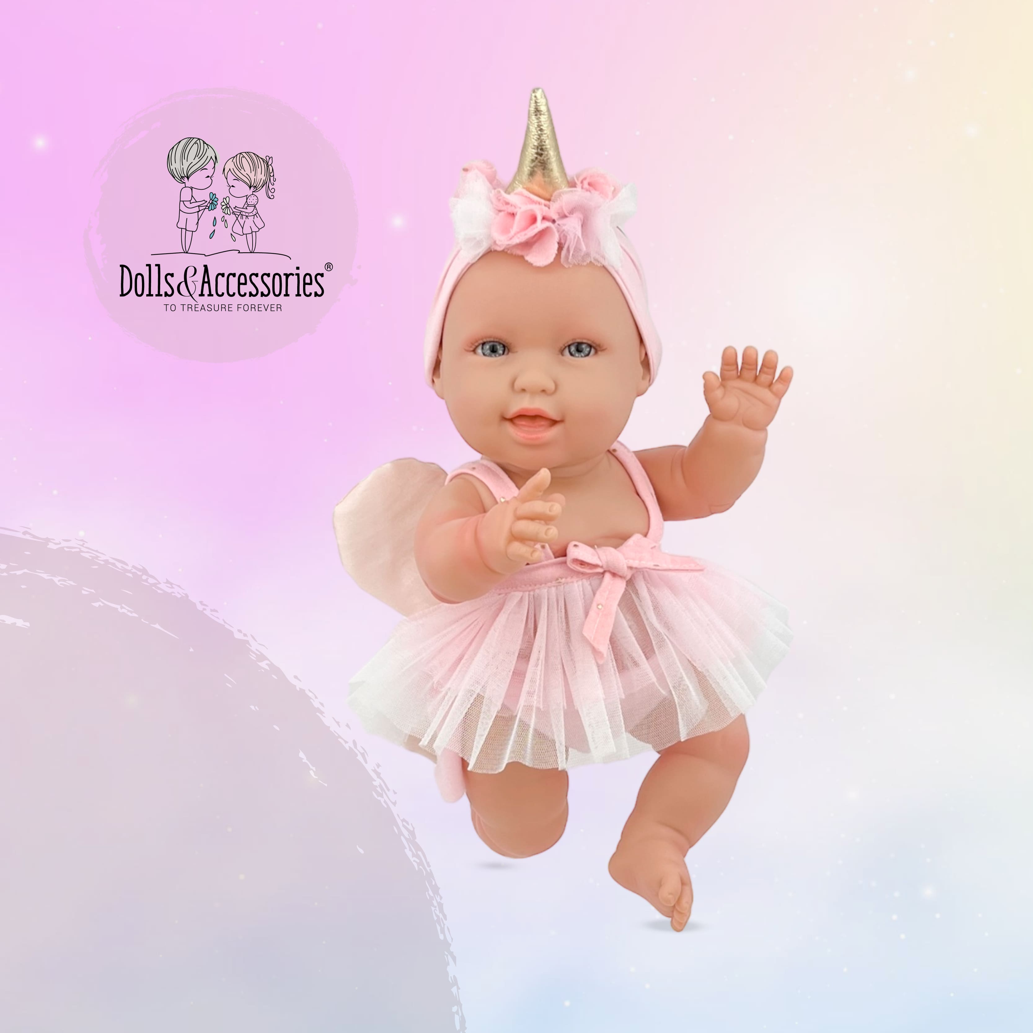 Andrea Baby Doll Unicorn Pink