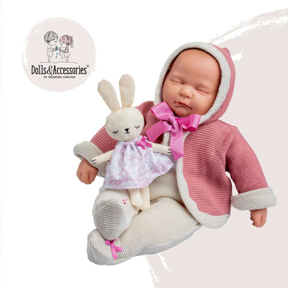 La Baby Soft Body Doll in Original Pink Collection Gift Set with Closed Eyes