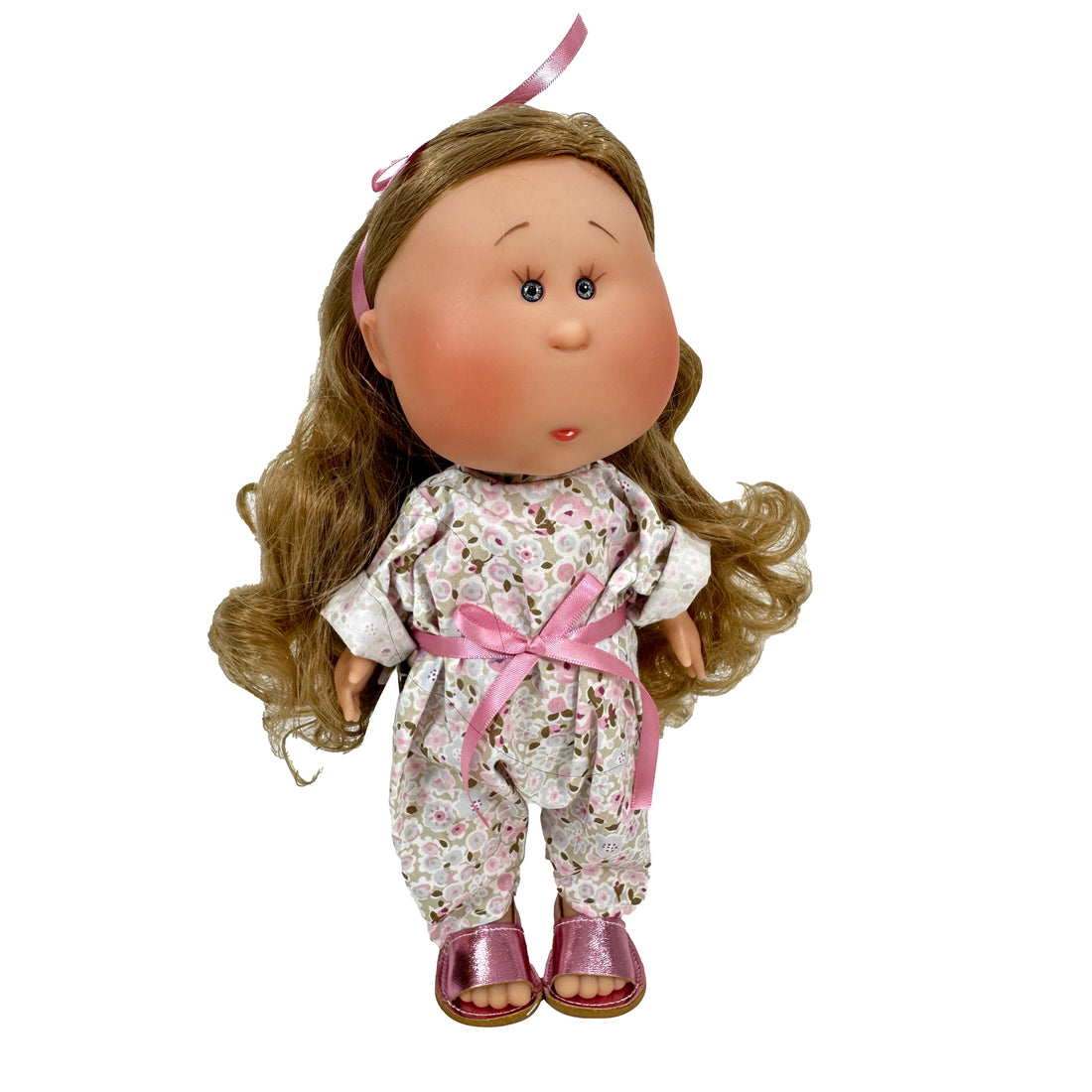 Handcrafted Collectible Mia Romper Flower Bouquet Wavy Blonde Hair by Nines D&