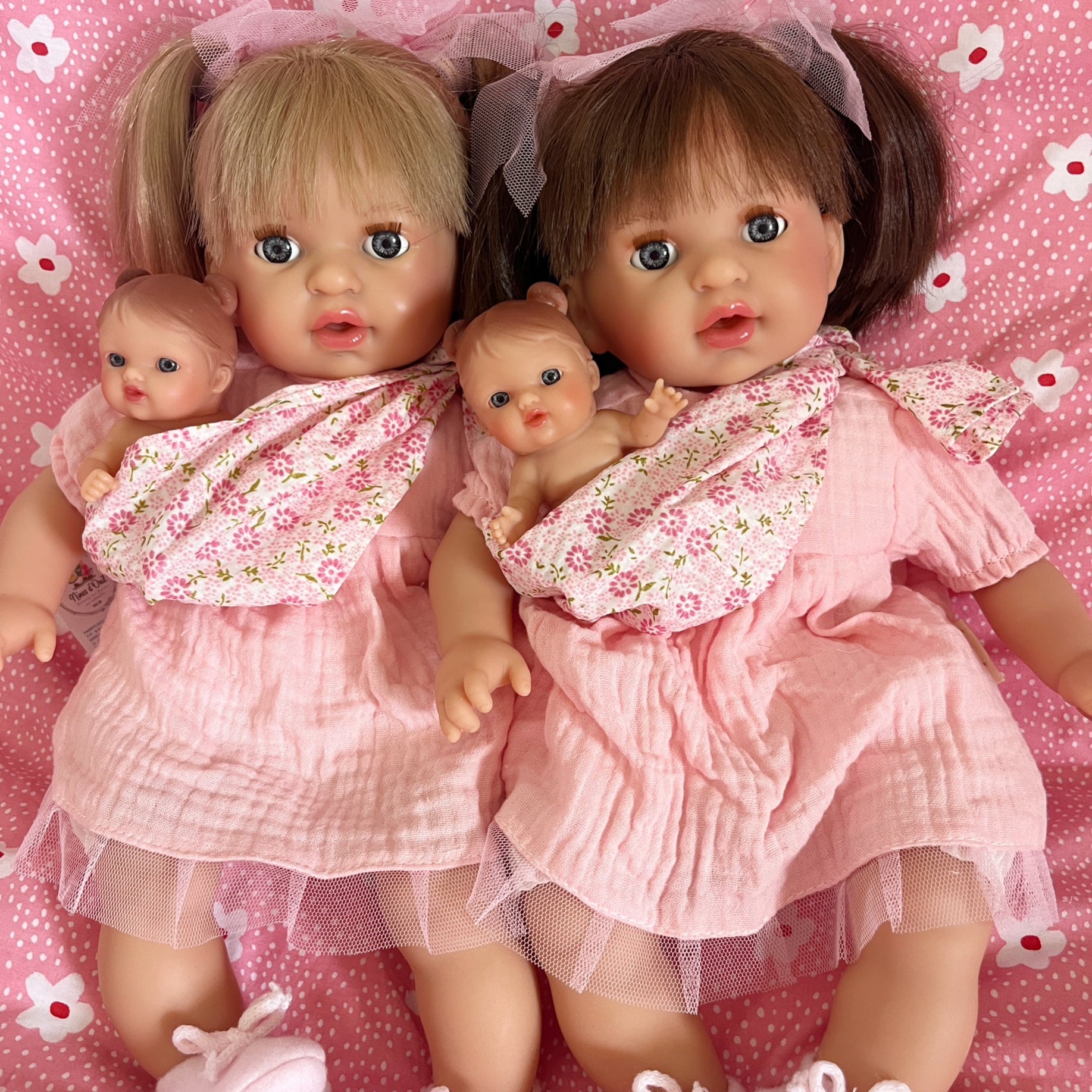 Handcrafted Baby Doll Brunette Alex with Baby by Nines d'Onil
