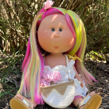 Handcrafted Collectible Little Mia Flower Girl Doll by Nines D&