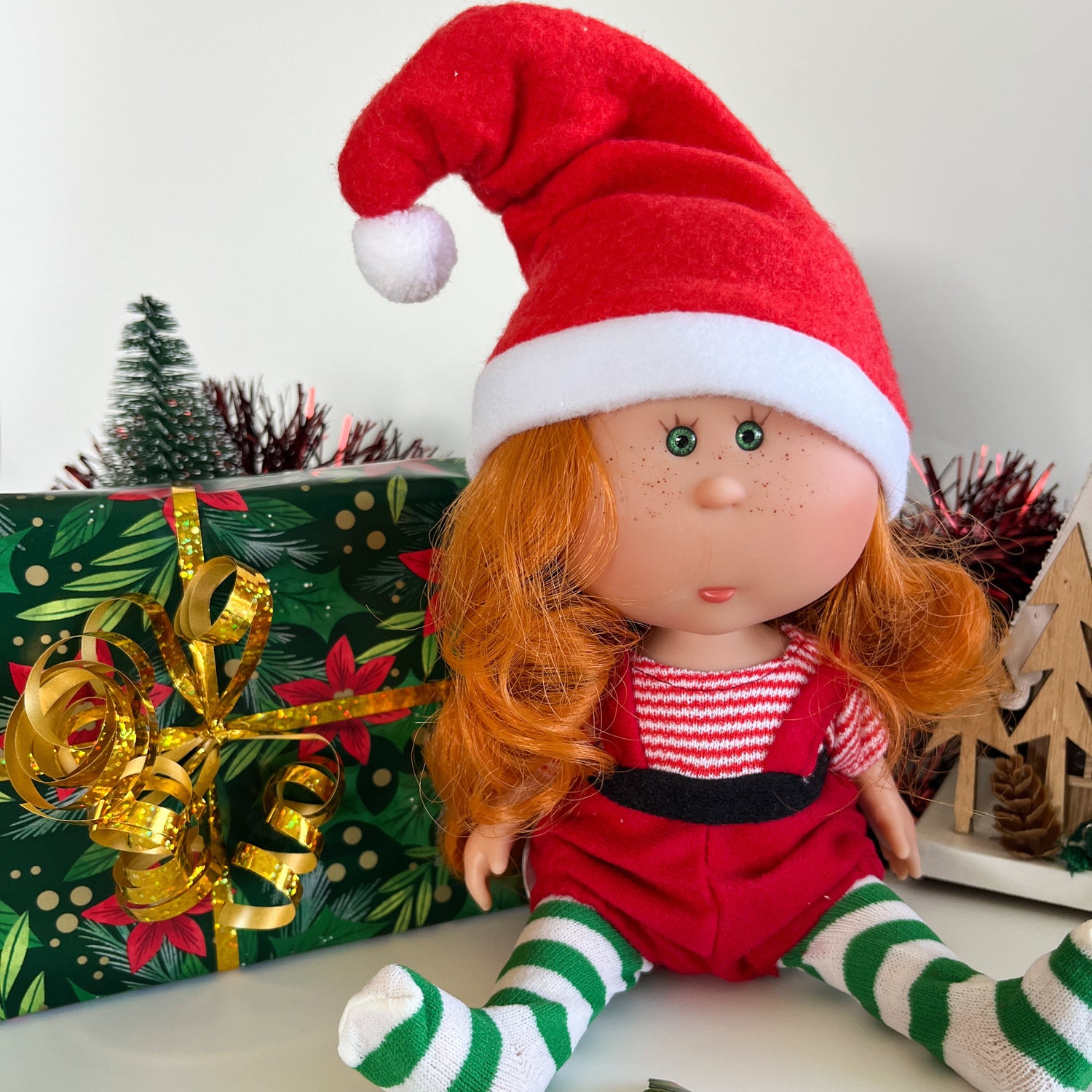 Handcrafted Collectible Little Mia Christmas Elf Doll by Nines D&