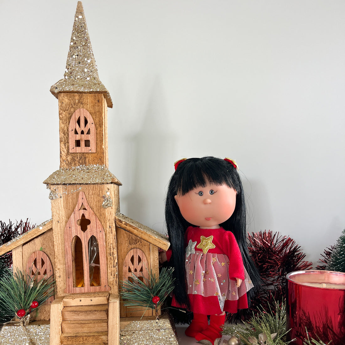 Handcrafted Collectible Little Mia Christmas Star Doll (3184_5) by Nines D&