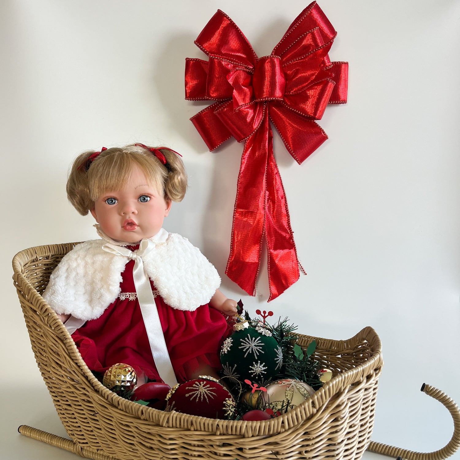 Handcrafted Susette Snow Christmas Doll by Nines D&