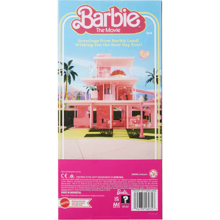 Barbie the Movie Ken Doll Wearing Pastel Striped Beach Matching Set - Dolls and Accessories