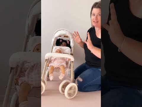 DeCuevas Toys Verona Folding Twin Doll Pram with Bag